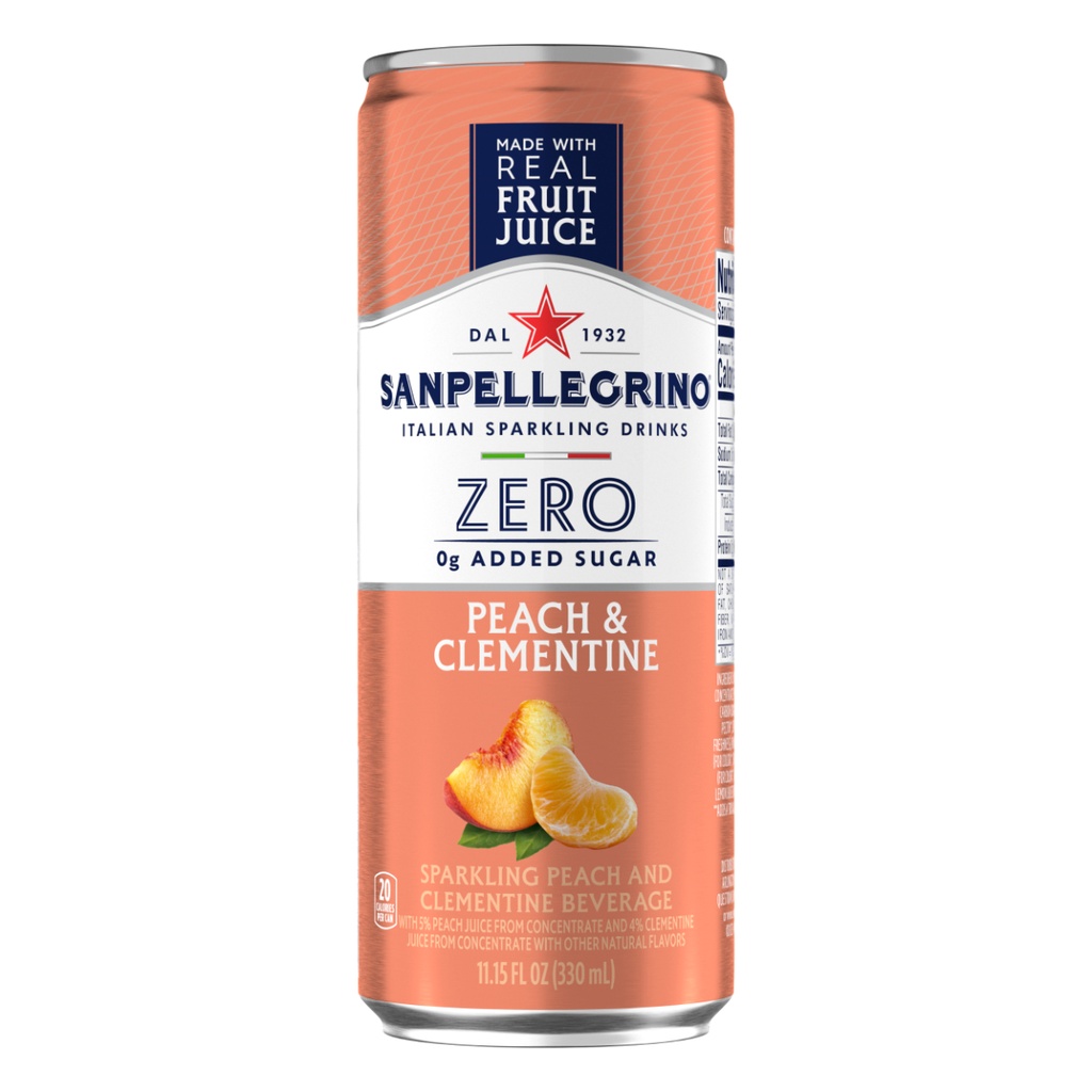 San Pellegrino Zero Peach & Clementine 330Ml LATA