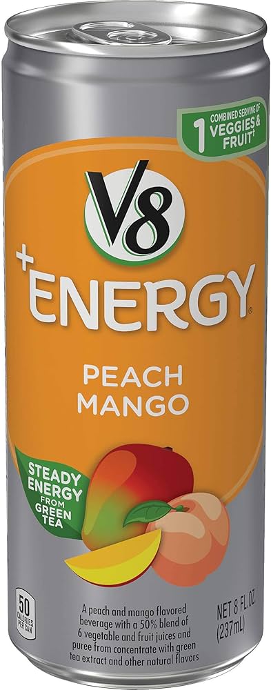 V8 Plus Energy Peach Mango 8Oz