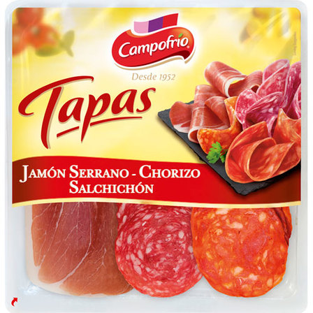 Tapas Jamon SerrAños - Chorizo - Salchichon Campo Frio 120G