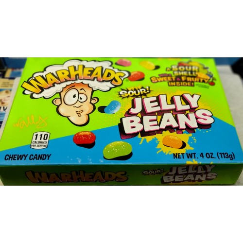 Warheads Sour Jelly Beans 4Oz