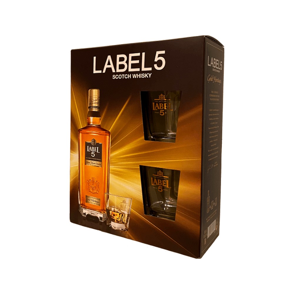 Label 5 Gold 750Ml + Vasos