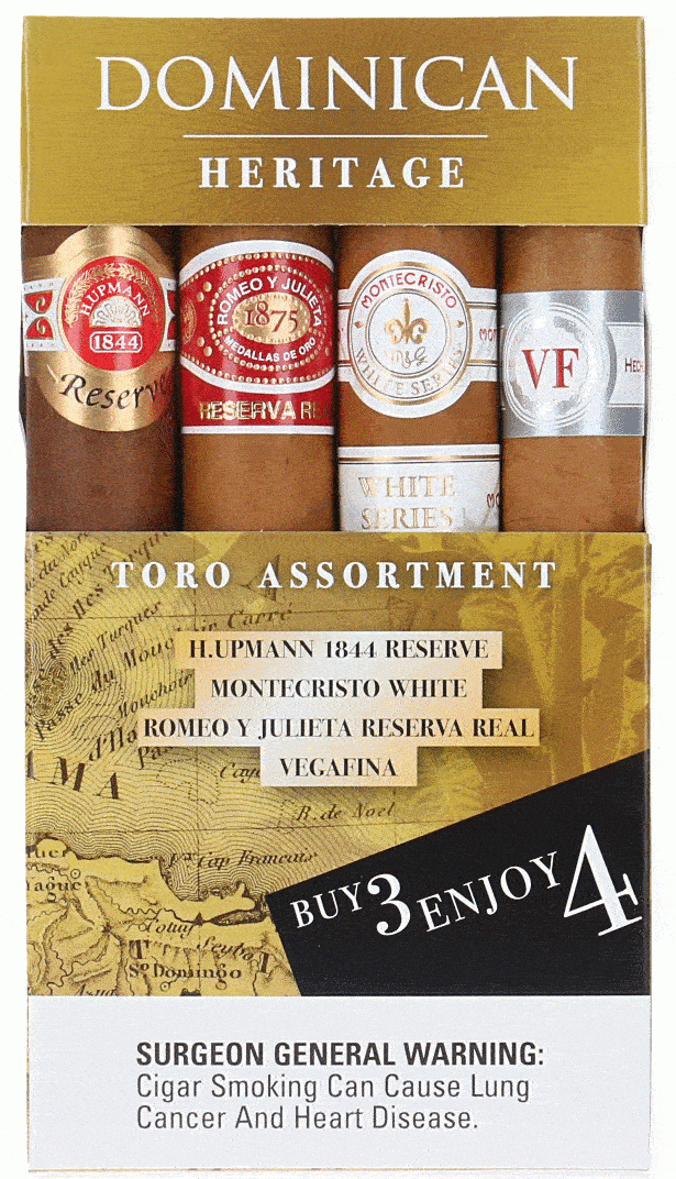 Dominican Heritage Toro Assortment Paq(4*1)