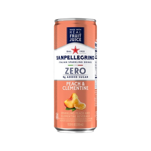 San Pellegrino Zero Peach & Clementine 330Ml LATA