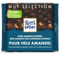 Ritter Semi Amargo Con Almendra Enteras 100Grs