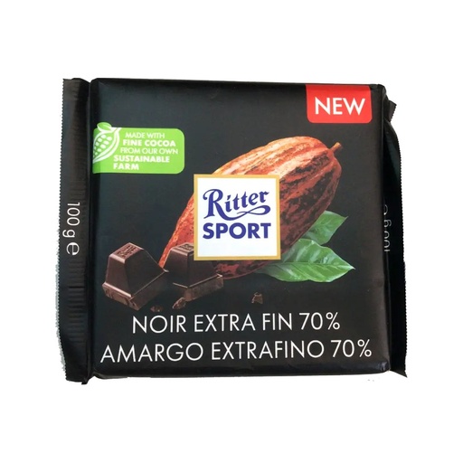 Ritter Amargo Dark Chocolat 70% 100Grs